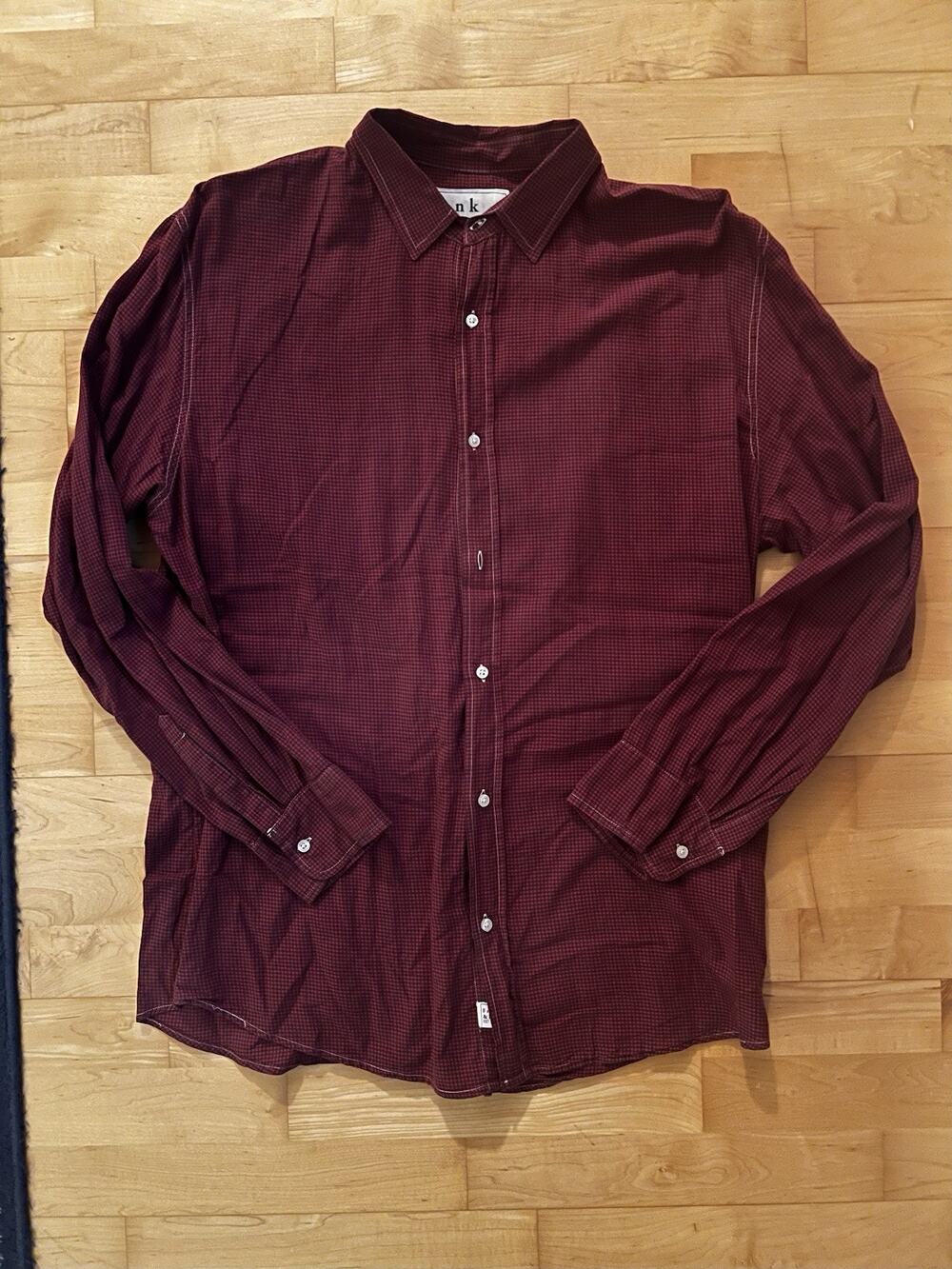Frank & Eileen Men’s XXL “Paul” Button Down Shirt Red Plaid Check 100% Cotton